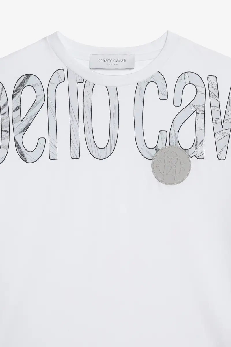 Roberto Cavalli Logo Print Cotton T-shirt | Thumbnail 4