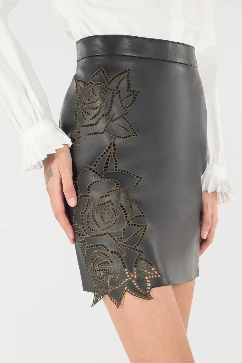 Roberto Cavalli Skirt With Perforated Rose Pattern | Thumbnail 4 Roberto Cavalli Skirt With Perforated Rose Pattern | Thumbnail 4