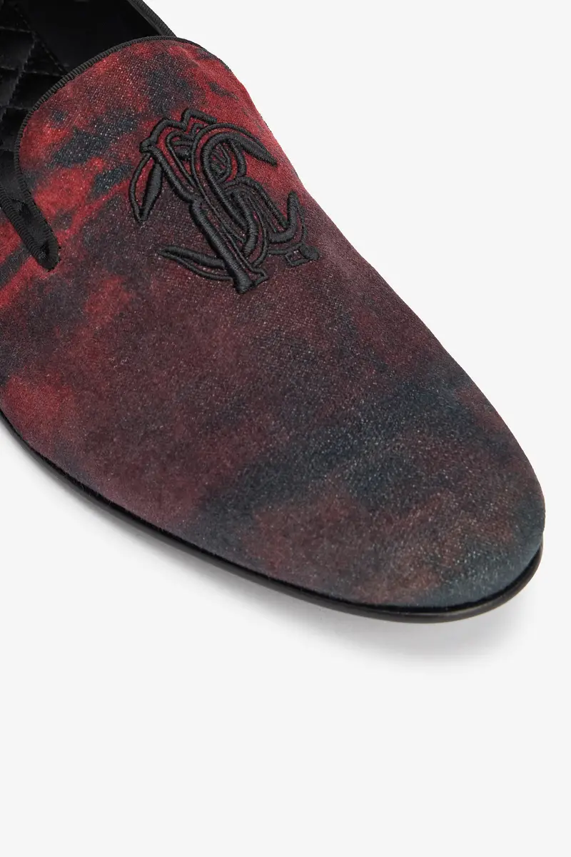 Roberto Cavalli Oriental Red Slipper with Mirror Snake Monogram | Thumbnail 5