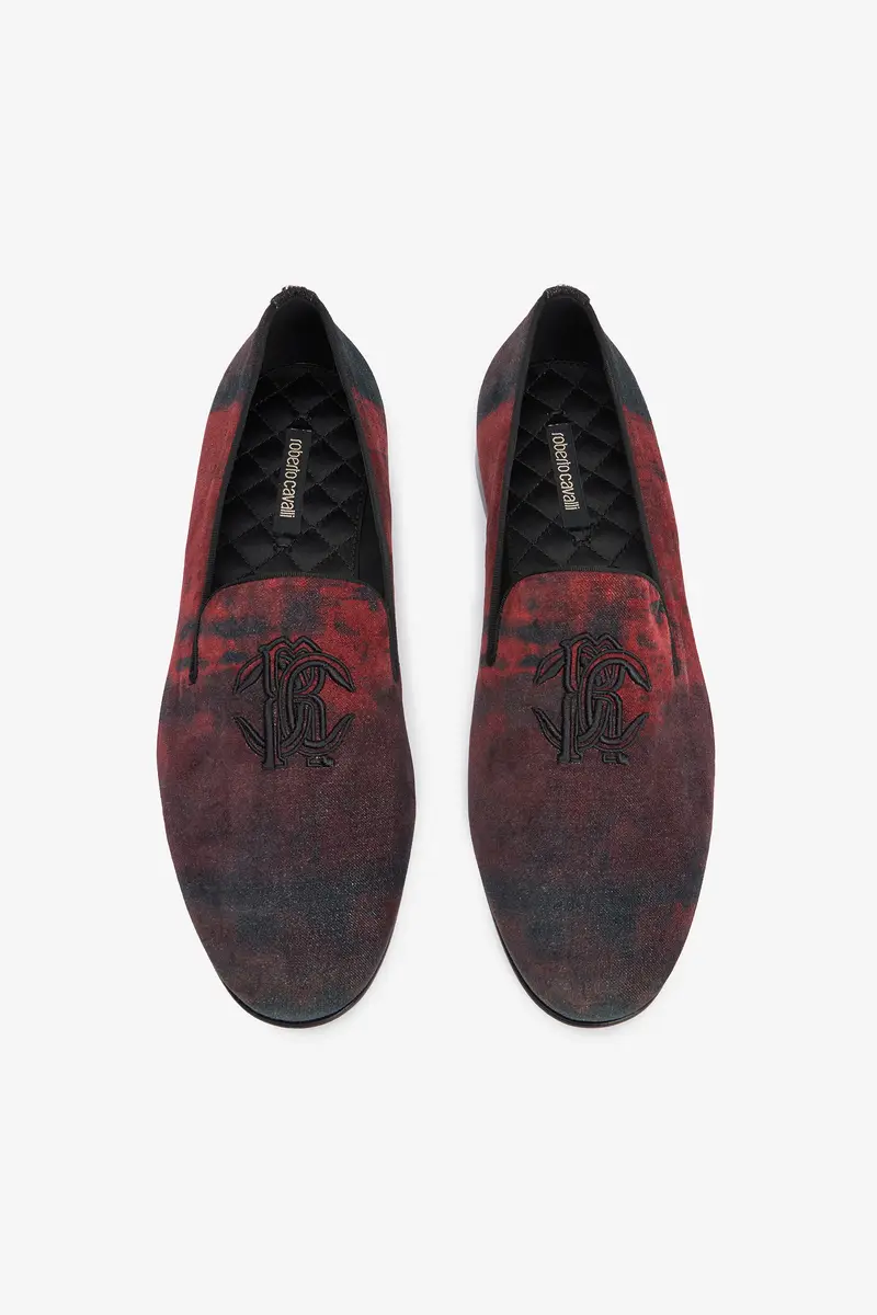 Roberto Cavalli Oriental Red Slipper with Mirror Snake Monogram | Thumbnail 6