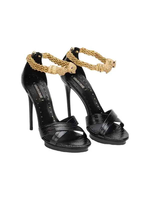 Roar Black Leather Sandals Roar Black Leather Sandals