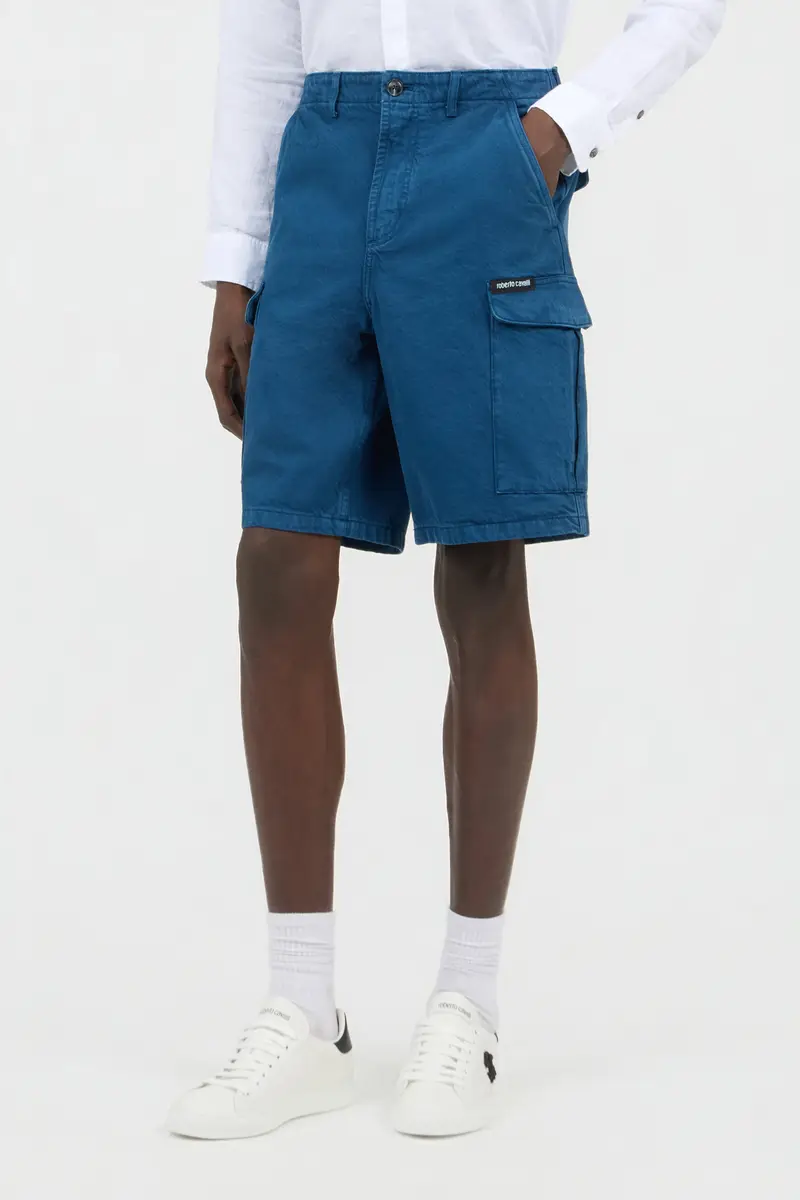 Roberto Cavalli Blue Cargo Bermuda Shorts | Thumbnail 2 Roberto Cavalli Blue Cargo Bermuda Shorts | Thumbnail 2