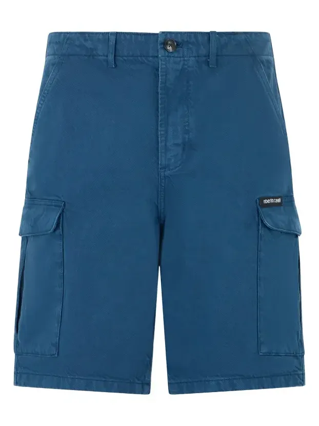 Roberto Cavalli Blue Cargo Bermuda Shorts