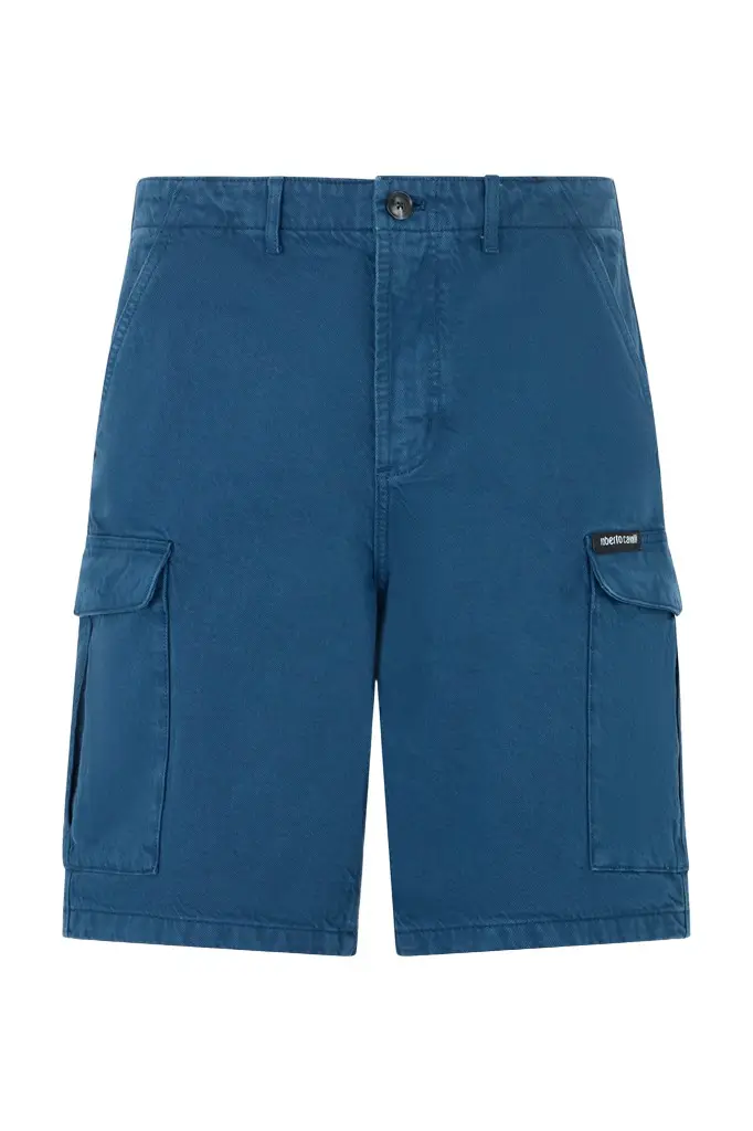 Roberto Cavalli Blue Cargo Bermuda Shorts | Image 1 Roberto Cavalli Blue Cargo Bermuda Shorts | Image 1