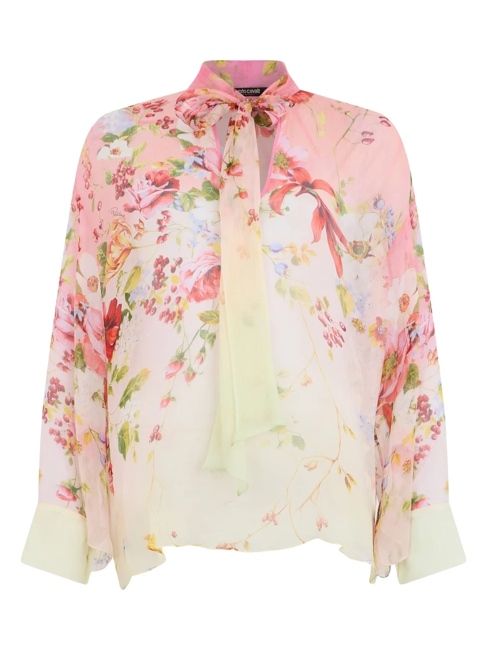 Chiffon Blouse with Miami Flowers Print Chiffon Blouse with Miami Flowers Print
