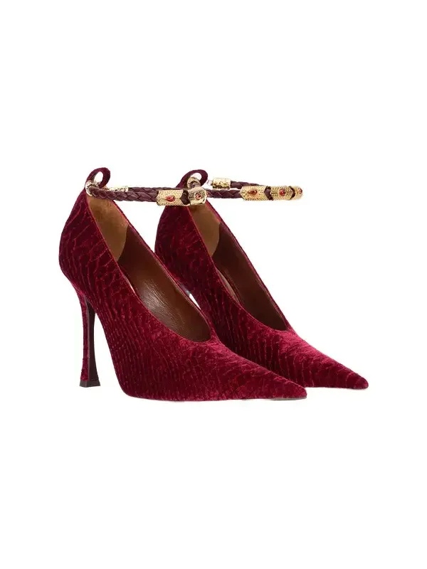 Burgundy Pumps With Strap
