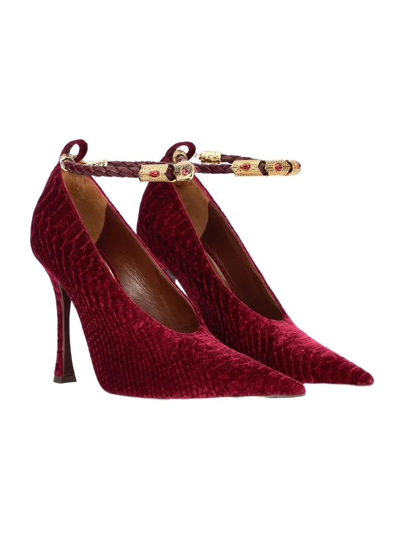 Burgundy Pumps With Strap Burgundy Pumps With Strap