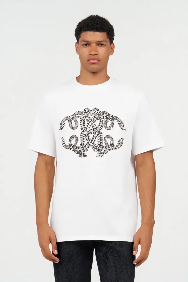 Roberto Cavalli Snake-Print Cotton T-shirt | Thumbnail 2