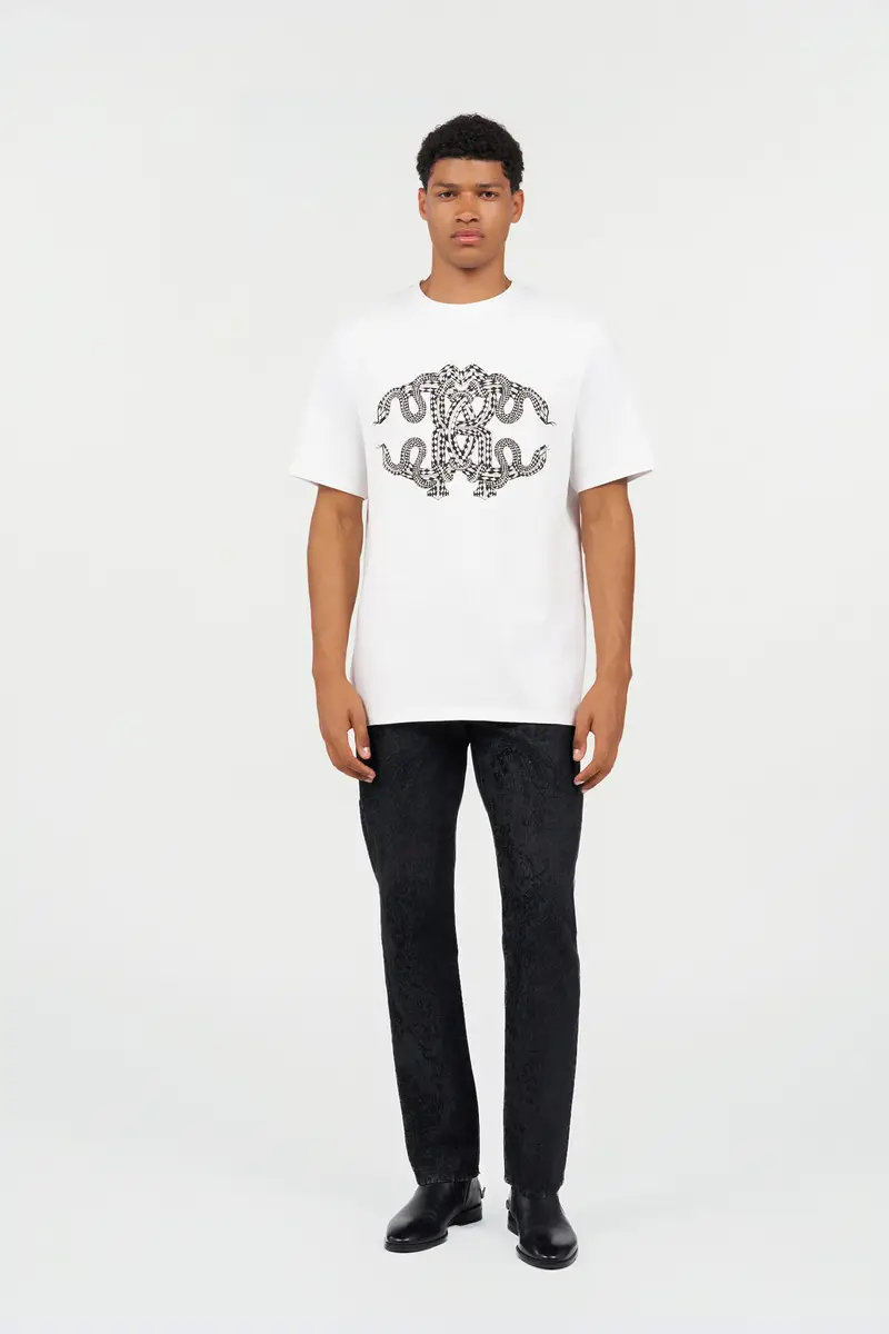 Roberto Cavalli Snake-Print Cotton T-shirt | Thumbnail 7