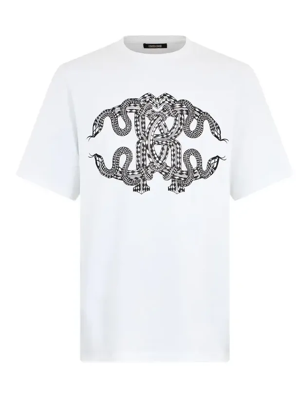 Snake-Print Cotton T-shirt Snake-Print Cotton T-shirt
