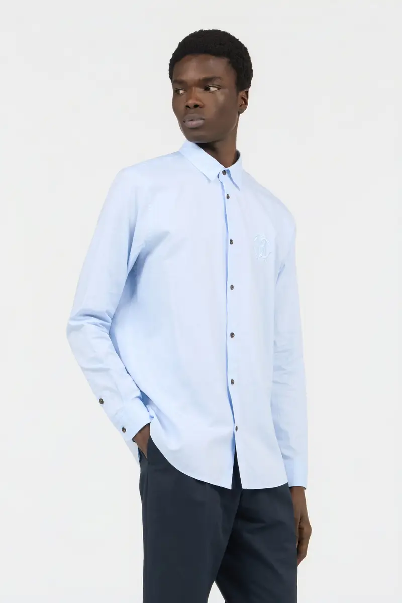 Roberto Cavalli Light Blue Shirt with Monogram RC Embroidery | Thumbnail 2