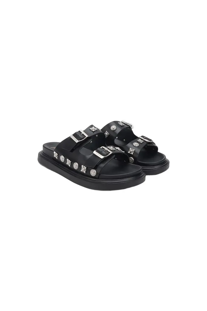 Roberto Cavalli Black Summer Sandals | Image 1 Roberto Cavalli Black Summer Sandals | Image 1