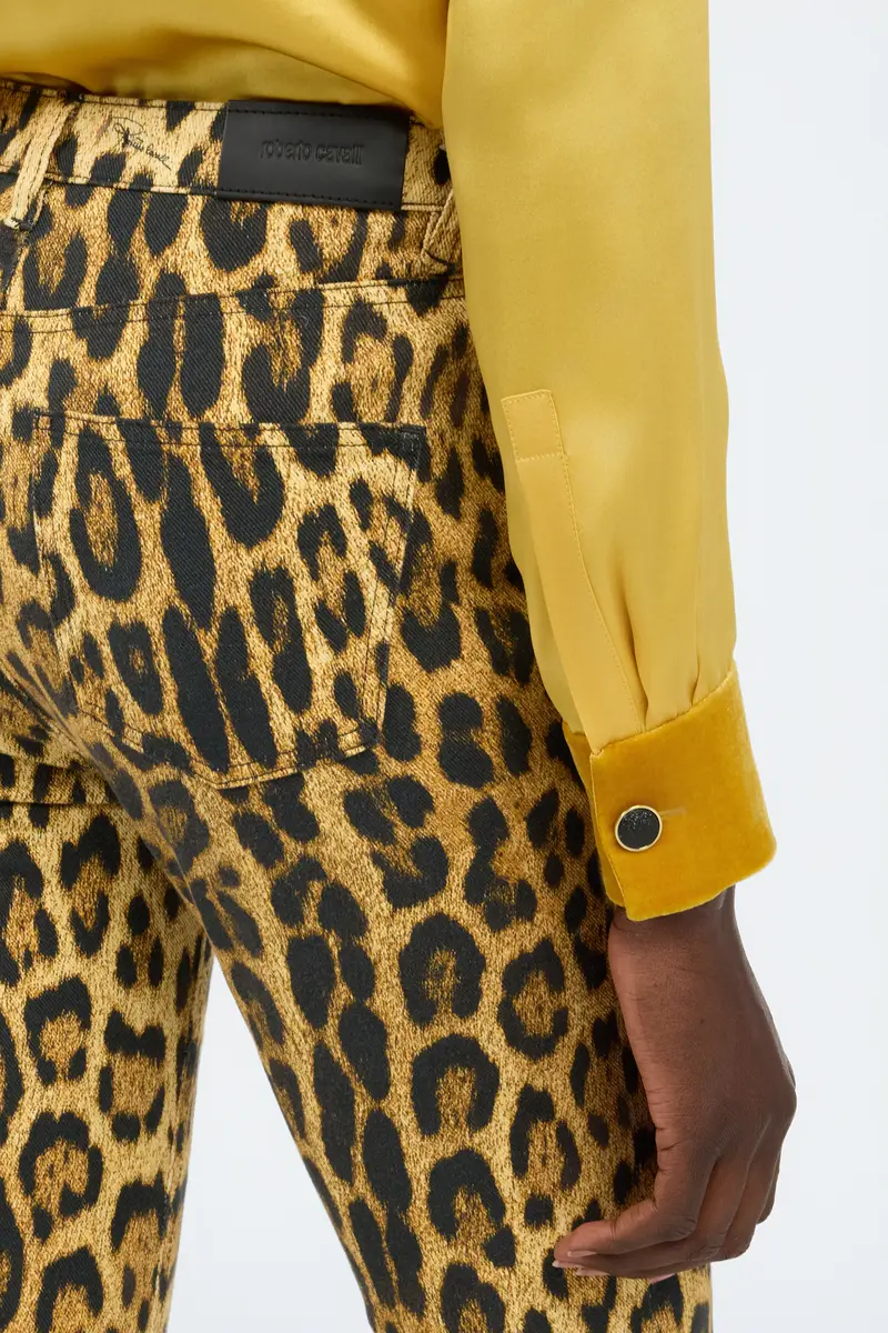 Roberto Cavalli Denim Jeans With Jaguar Skin Print | Thumbnail 6