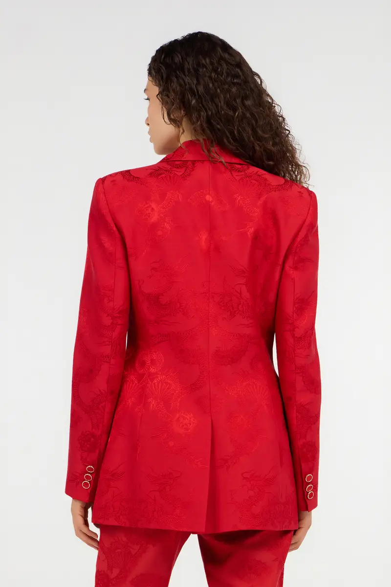 Roberto Cavalli Dark Red Jacket with Dragon Motif | Thumbnail 3 Roberto Cavalli Dark Red Jacket with Dragon Motif | Thumbnail 3