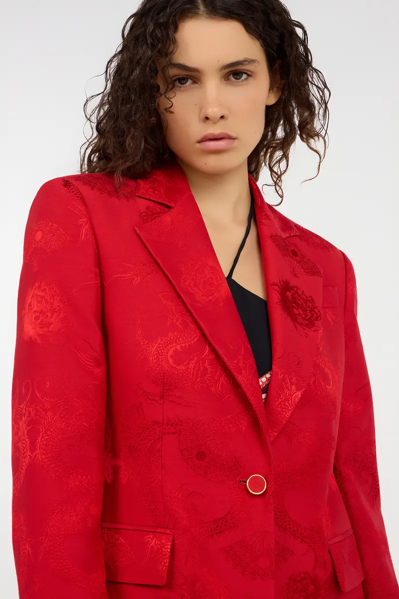 Roberto Cavalli Dark Red Jacket with Dragon Motif | Thumbnail 5 Roberto Cavalli Dark Red Jacket with Dragon Motif | Thumbnail 5