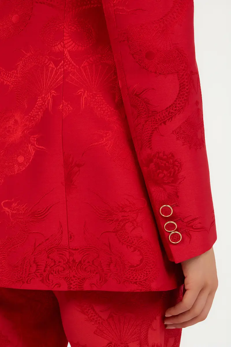 Roberto Cavalli Dark Red Jacket with Dragon Motif | Thumbnail 6 Roberto Cavalli Dark Red Jacket with Dragon Motif | Thumbnail 6