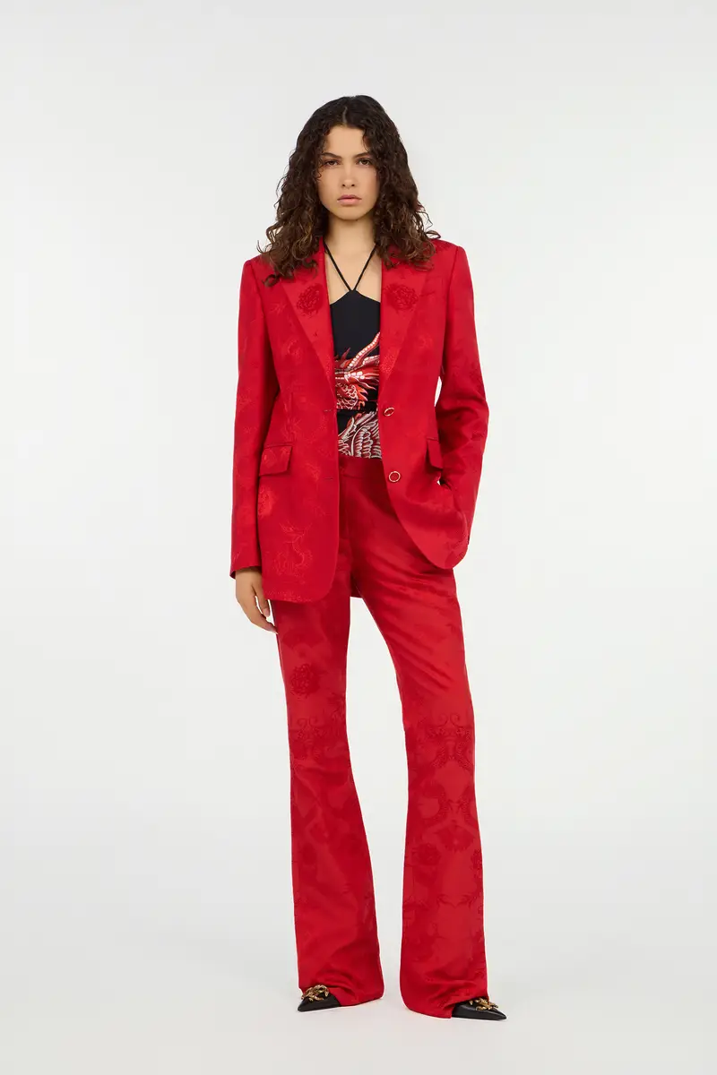 Roberto Cavalli Dark Red Jacket with Dragon Motif | Thumbnail 7 Roberto Cavalli Dark Red Jacket with Dragon Motif | Thumbnail 7