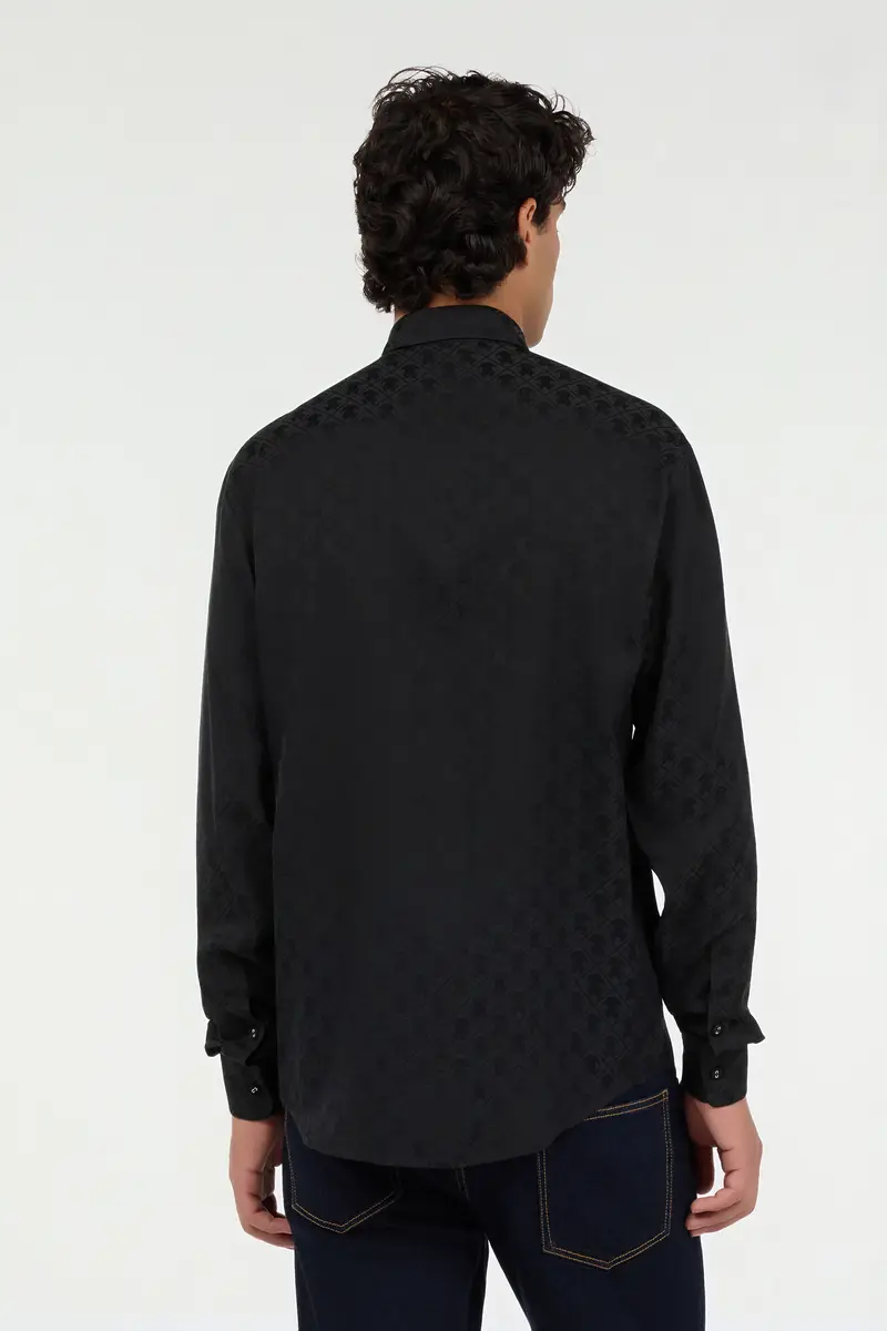 Roberto Cavalli Black shirt with all-over Monogram Mirror Snake | Thumbnail 3 Roberto Cavalli Black shirt with all-over Monogram Mirror Snake | Thumbnail 3