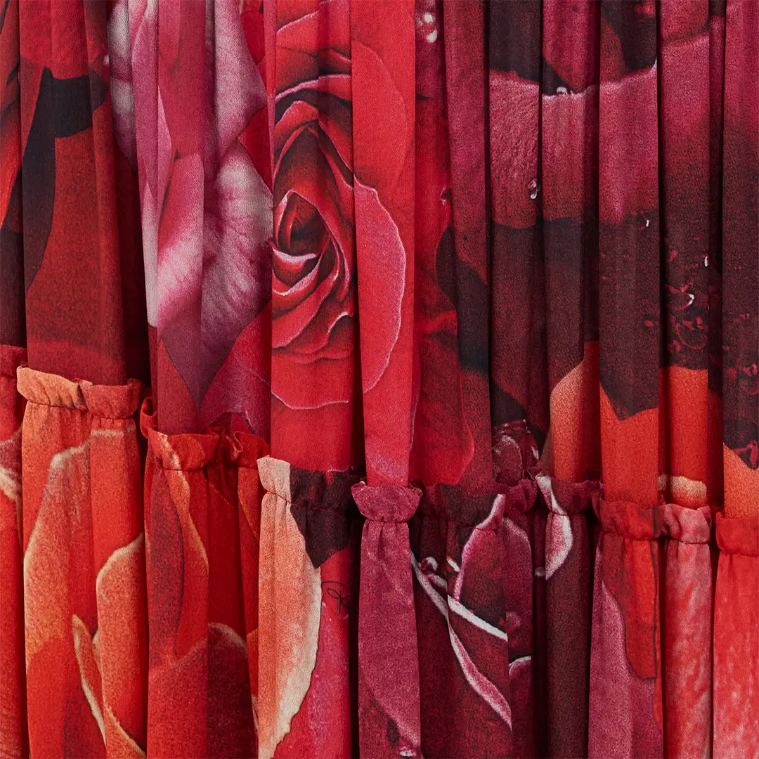 Roberto Cavalli Extra-Long Skirt With Garden Rose Print | Thumbnail 4