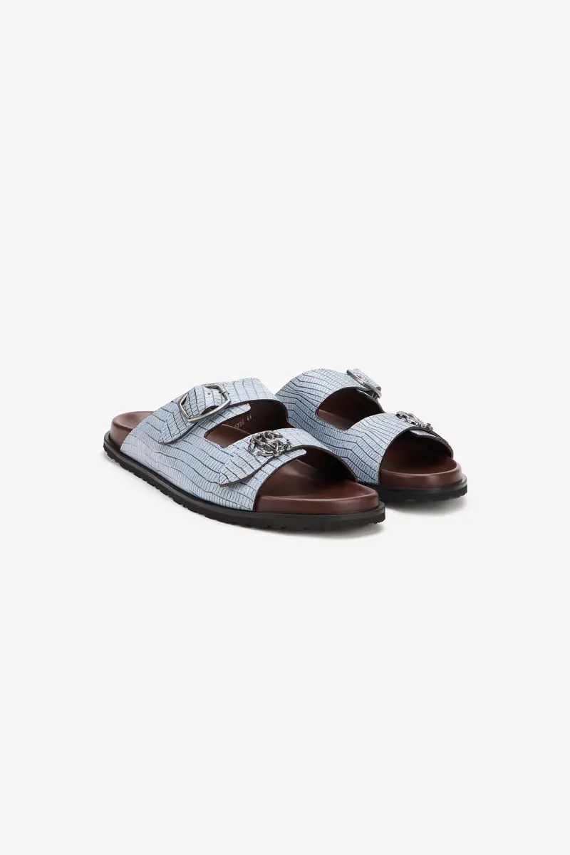 Roberto Cavalli Light Blue Leather Sandal | Thumbnail 2 Roberto Cavalli Light Blue Leather Sandal | Thumbnail 2