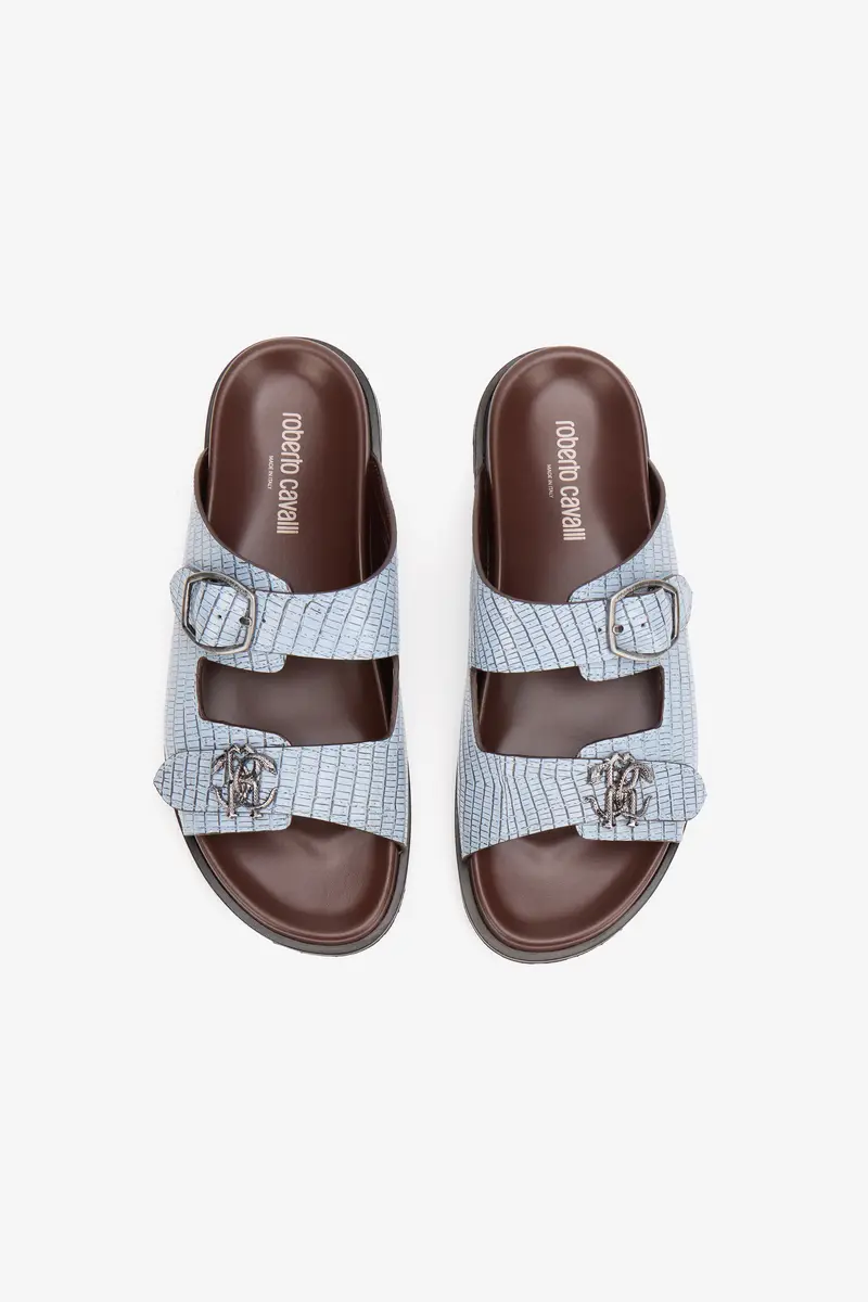 Roberto Cavalli Light Blue Leather Sandal | Thumbnail 4 Roberto Cavalli Light Blue Leather Sandal | Thumbnail 4