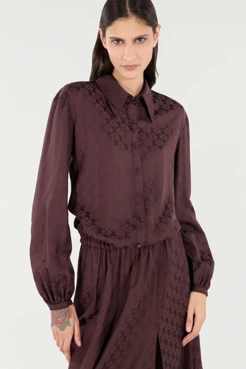 Roberto Cavalli Shirt Dress With Mirror Snake Monogram | Thumbnail 4 Roberto Cavalli Shirt Dress With Mirror Snake Monogram | Thumbnail 4