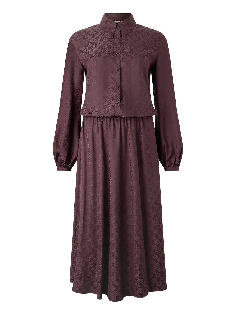 Roberto Cavalli Shirt Dress With Mirror Snake Monogram