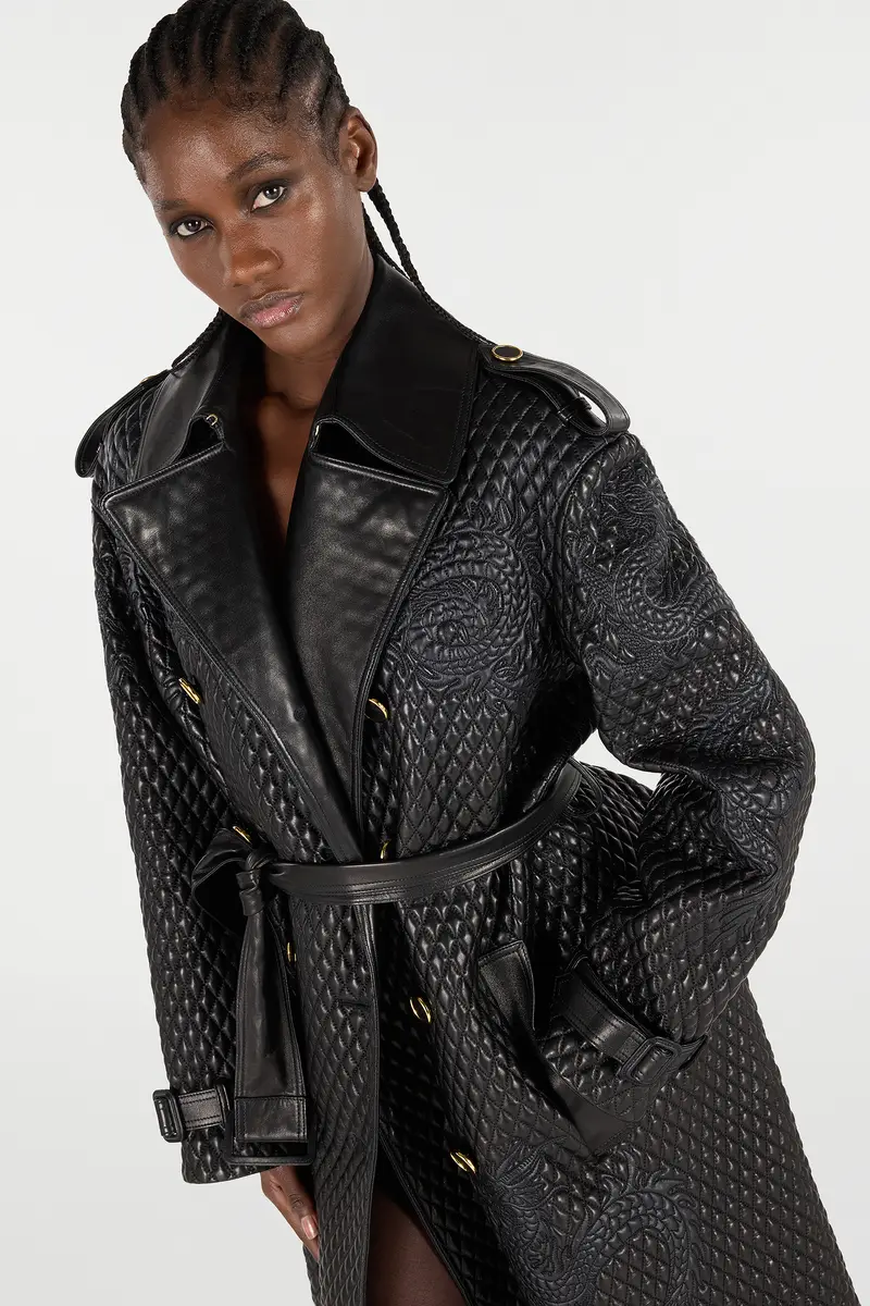 Roberto Cavalli Long Trench Coat With Dragons | Thumbnail 4