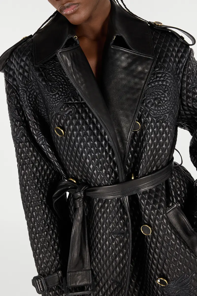 Roberto Cavalli Long Trench Coat With Dragons | Thumbnail 5