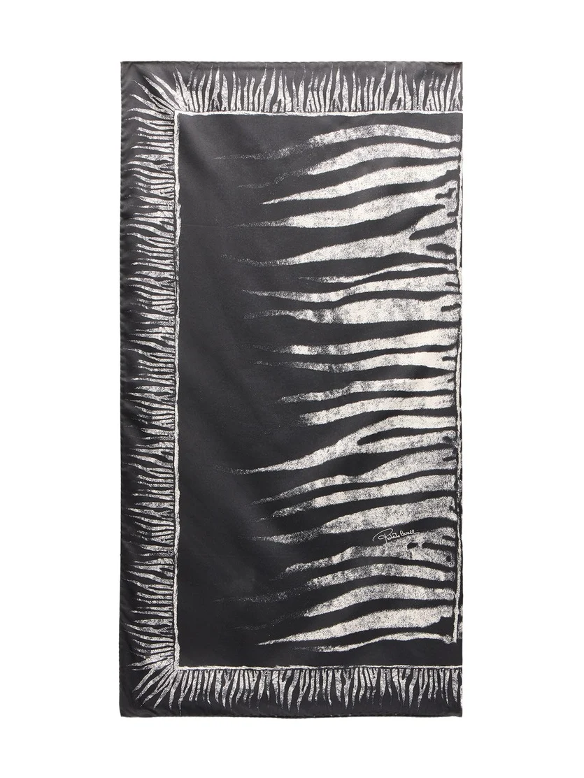 Silk Scarf With Zebra Print Silk Scarf With Zebra Print