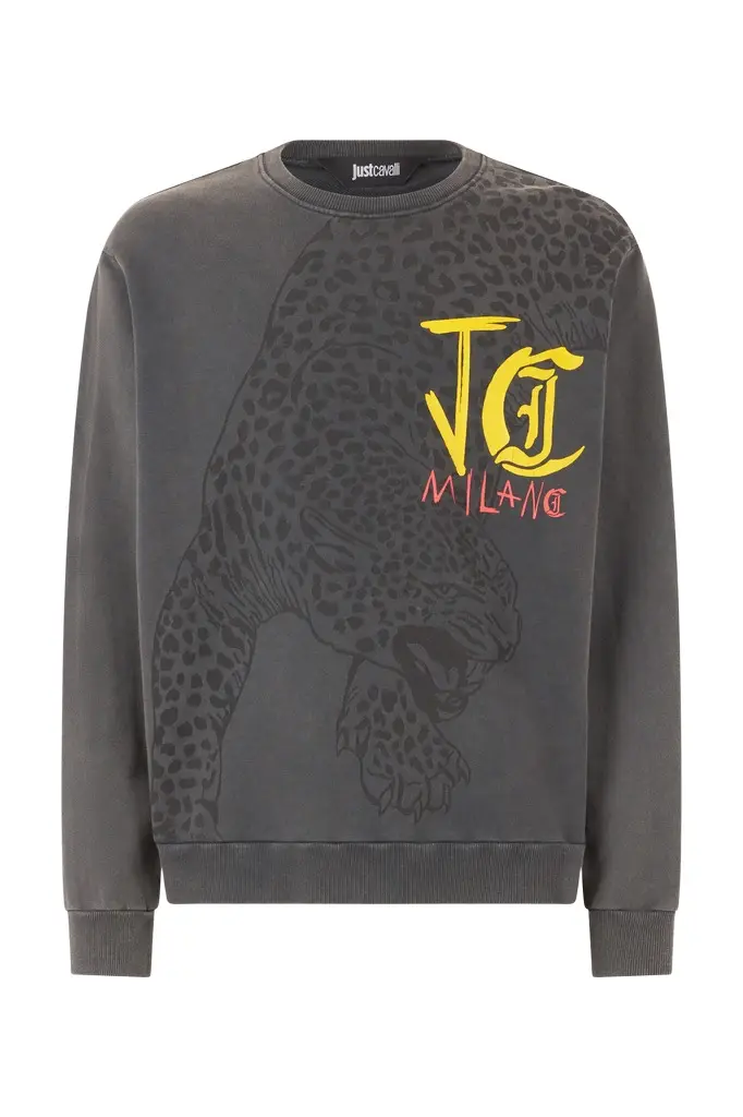 Roberto Cavalli Sweatshirt With Jaguar And Lettering | Image 1 Roberto Cavalli Sweatshirt With Jaguar And Lettering | Image 1