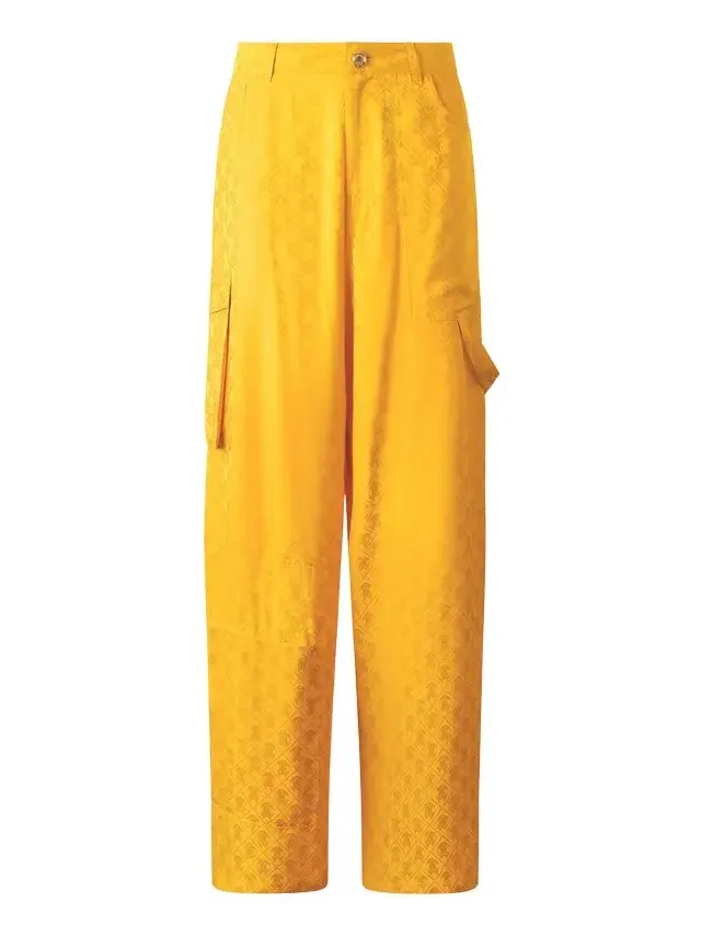 Roberto Cavalli Pants With All-Over Mirror Snake Monogram