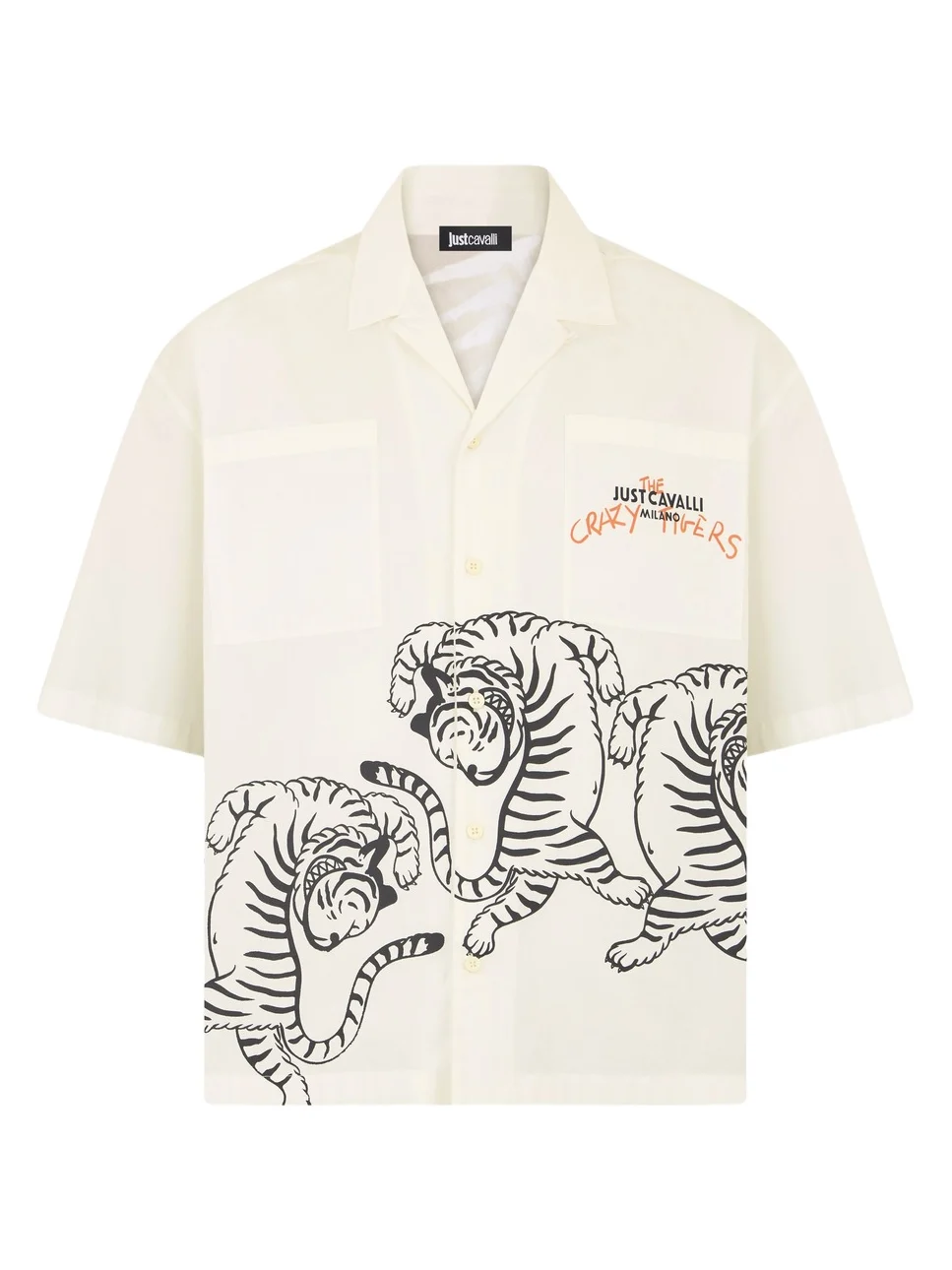 Ivory Shirt with Tigers and Logo Ivory Shirt with Tigers and Logo