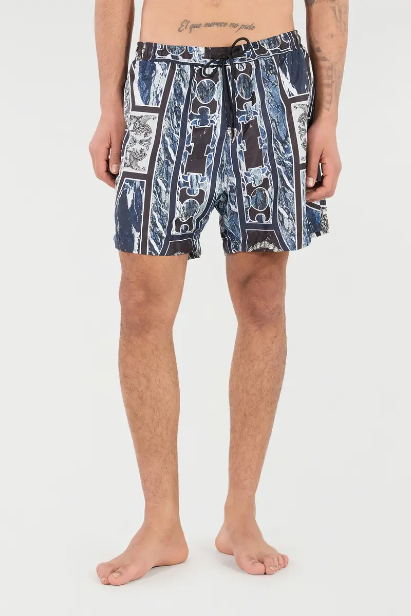 Roberto Cavalli Swim Shorts With Fang And Marble Print | Thumbnail 2 Roberto Cavalli Swim Shorts With Fang And Marble Print | Thumbnail 2