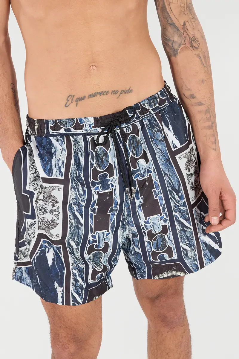 Roberto Cavalli Swim Shorts With Fang And Marble Print | Thumbnail 5 Roberto Cavalli Swim Shorts With Fang And Marble Print | Thumbnail 5
