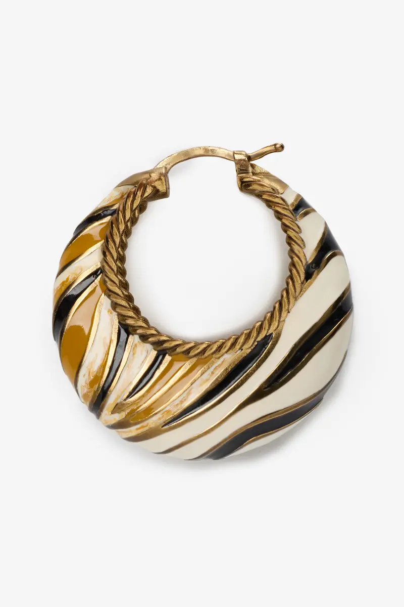 Roberto Cavalli Hoop Earrings With Ray Of Gold Pattern | Thumbnail 3 Roberto Cavalli Hoop Earrings With Ray Of Gold Pattern | Thumbnail 3