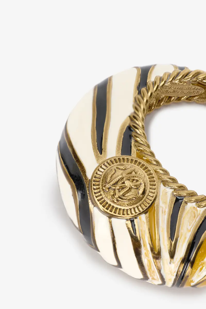 Roberto Cavalli Hoop Earrings With Ray Of Gold Pattern | Thumbnail 4 Roberto Cavalli Hoop Earrings With Ray Of Gold Pattern | Thumbnail 4