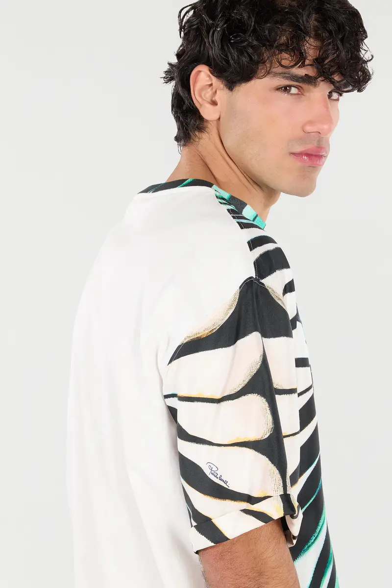 Roberto Cavalli Silk Blend T-Shirt With Ray Of Sea Print | Thumbnail 6