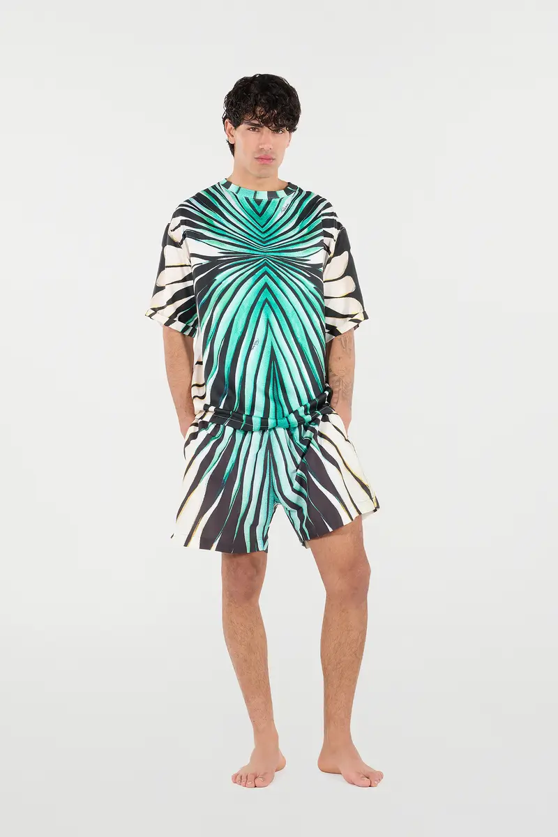 Roberto Cavalli Silk Blend T-Shirt With Ray Of Sea Print | Thumbnail 7