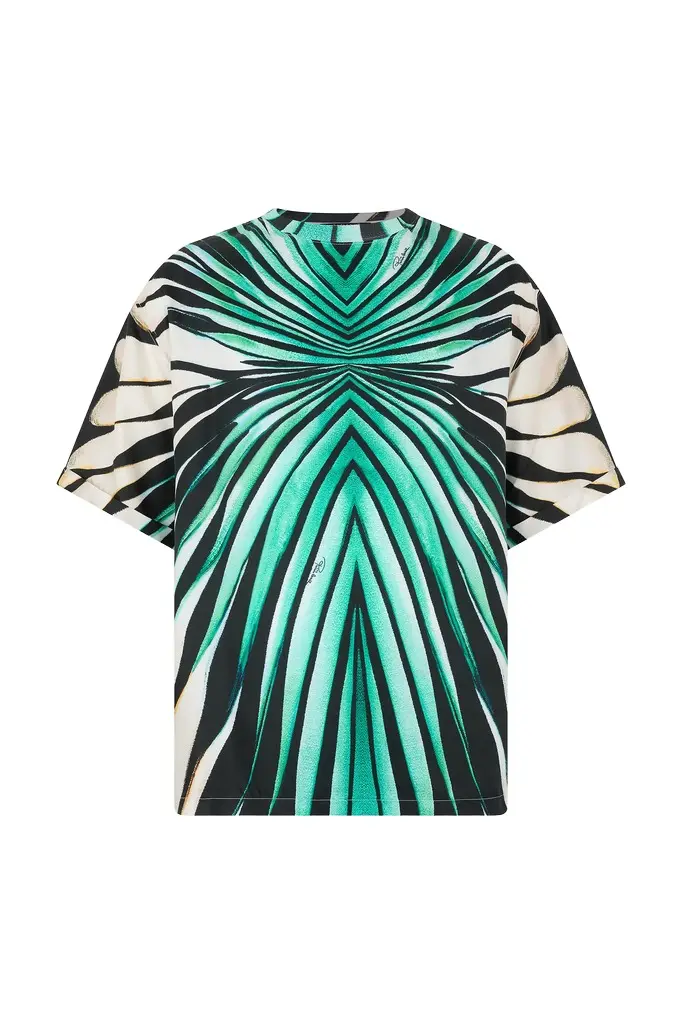 Silk Blend T-Shirt With Ray Of Sea Print Silk Blend T-Shirt With Ray Of Sea Print