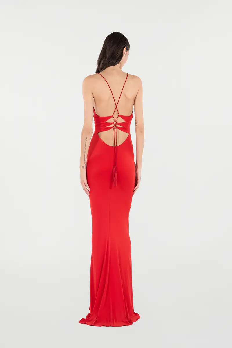 Roberto Cavalli Long Dress With Criss-Cross Detail | Thumbnail 3 Roberto Cavalli Long Dress With Criss-Cross Detail | Thumbnail 3