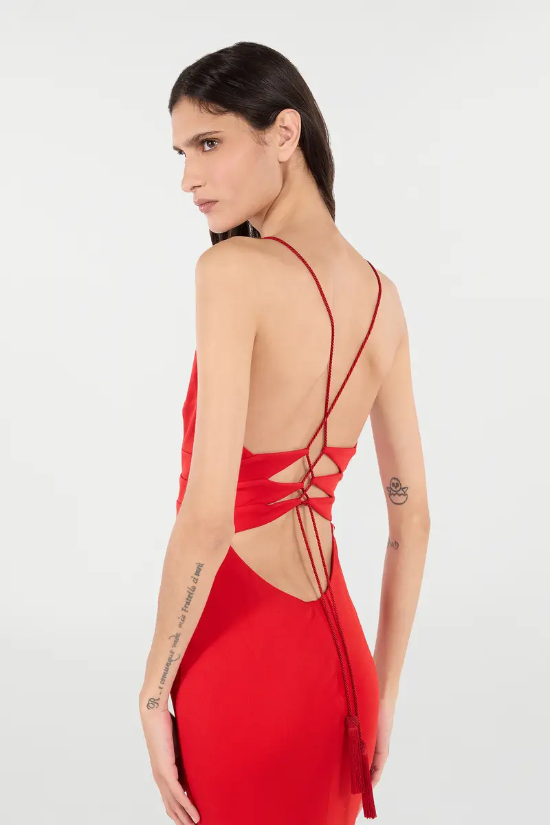 Roberto Cavalli Long Dress With Criss-Cross Detail | Thumbnail 5 Roberto Cavalli Long Dress With Criss-Cross Detail | Thumbnail 5