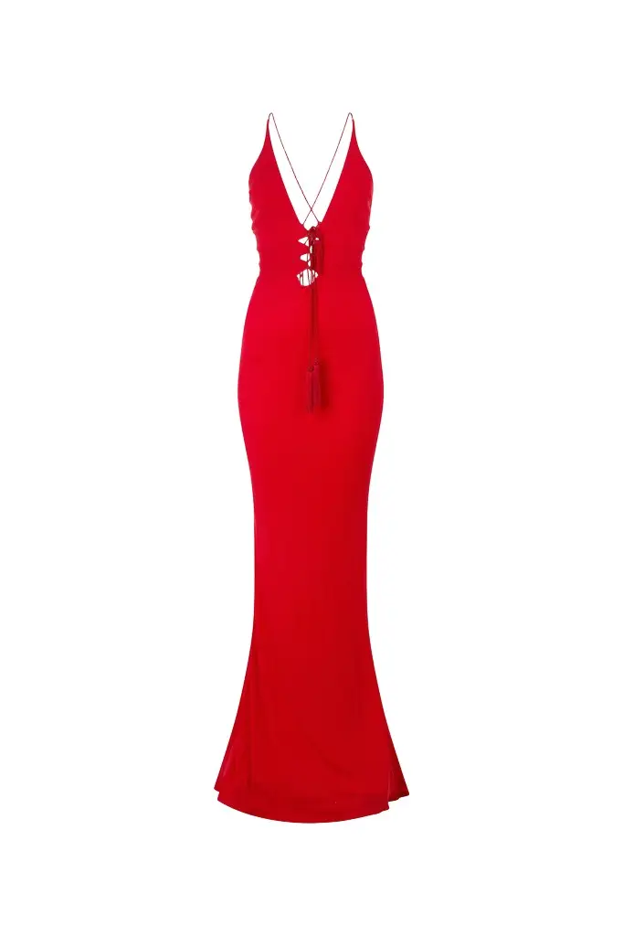 Long Dress With Criss-Cross Detail Long Dress With Criss-Cross Detail