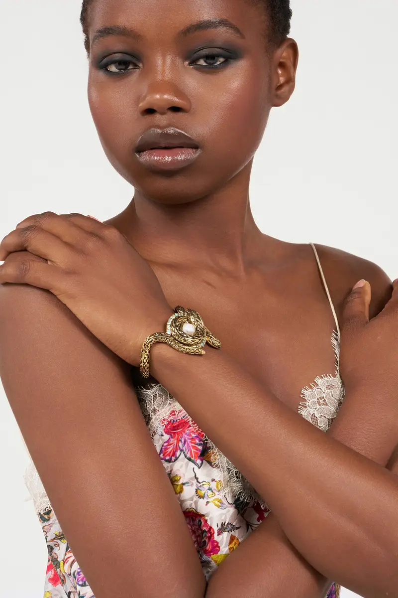 Roberto Cavalli Inlaid Brass Serpent Bracelet | Thumbnail 2 Roberto Cavalli Inlaid Brass Serpent Bracelet | Thumbnail 2