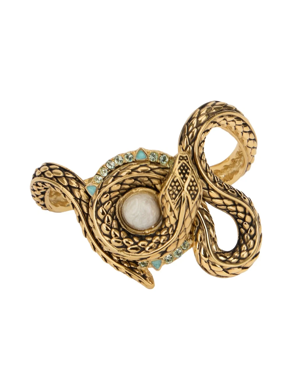 Roberto Cavalli Inlaid Brass Serpent Bracelet