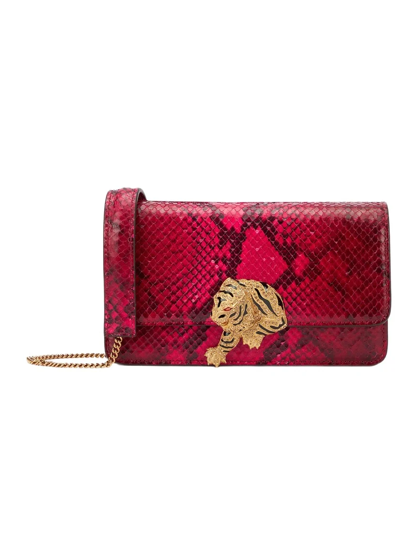 Roberto Cavalli Python And Tiger-Print Bag