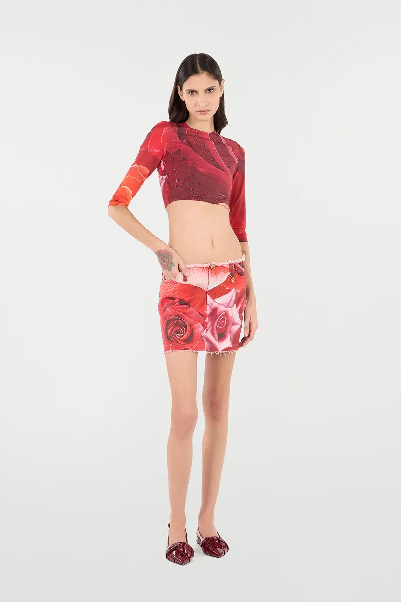 Roberto Cavalli Rose-Print Crop Top | Thumbnail 7 Roberto Cavalli Rose-Print Crop Top | Thumbnail 7