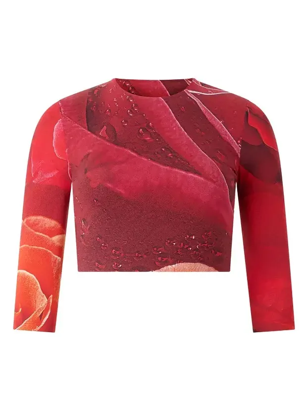 Rose-Print Crop Top Rose-Print Crop Top