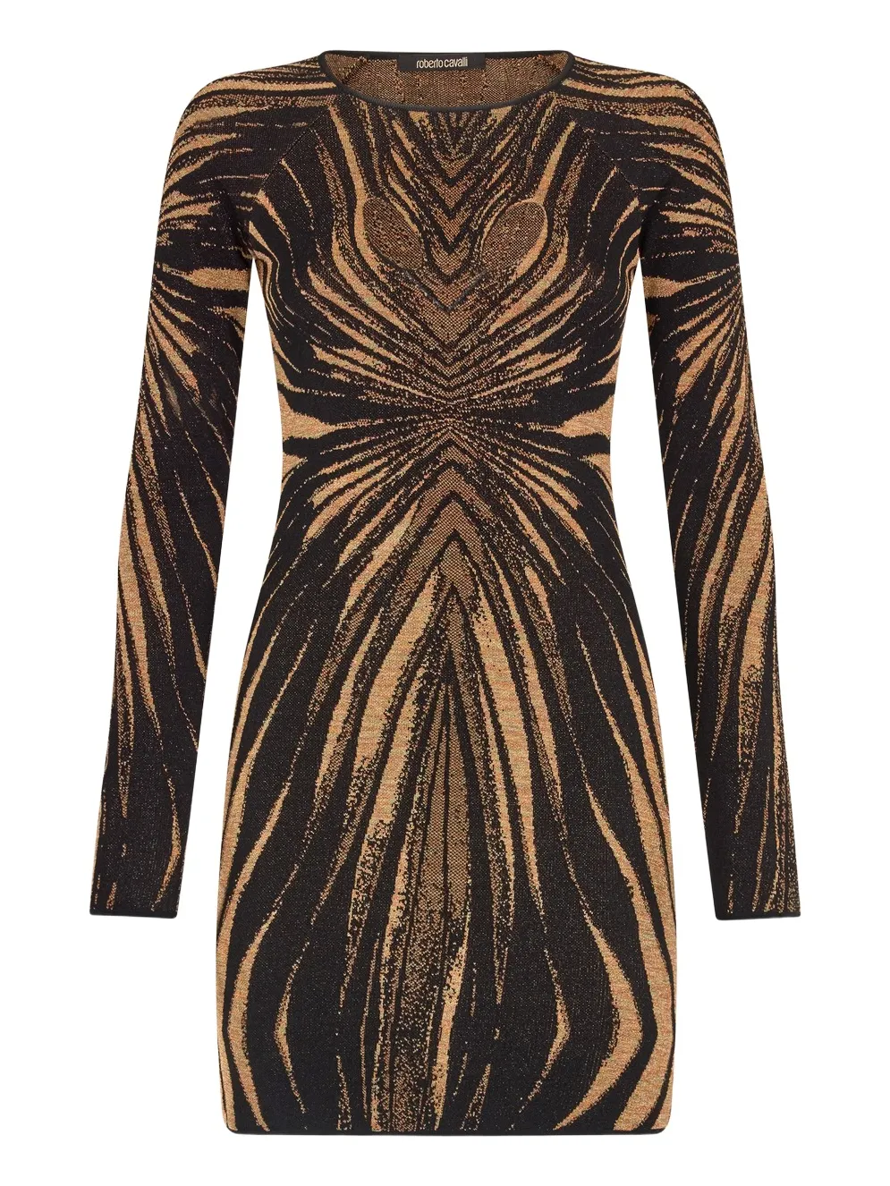 Short knit dress with Ray of Gold print