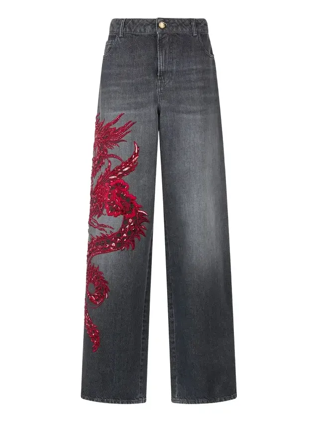 Roberto Cavalli Jeans With Embroidery And Sequins